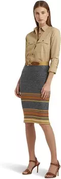Платье Striped Cotton-Linen Knit Pencil Skirt LAUREN Ralph Lauren, мульти