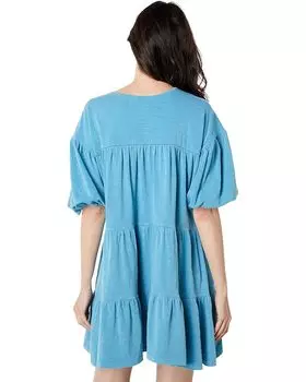 Платье SUNDRY V-Neck Tiered Knit Dress, цвет Pigment French Blue