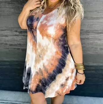 Платье Sunset Dreams в черном/оранжевом/белом/бежевом цвете BLAKELEY