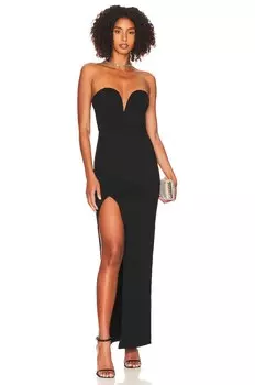 Платье superdown Gianna Sweetheart Slit Gown, черный