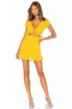 Платье superdown Mercy Polka Dot, желтый