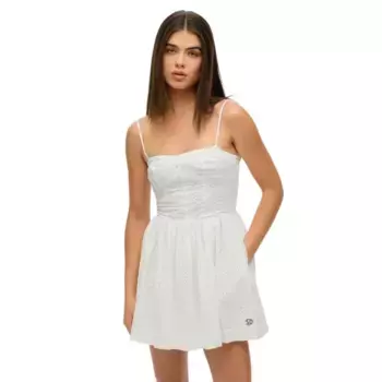 Платье Superdry Broderie Cami short, серый