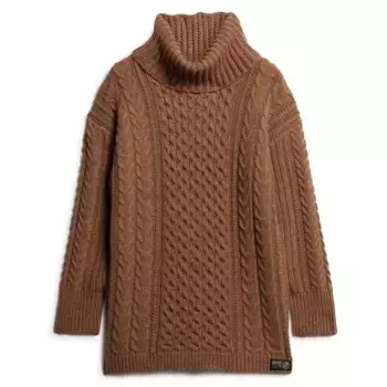 Платье Superdry Cable midi, коричневый