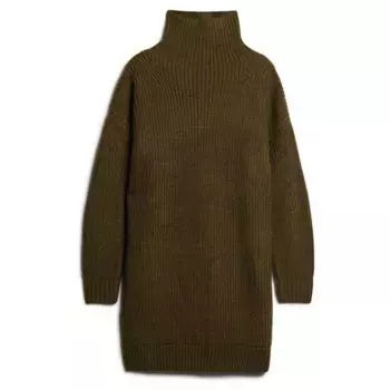 Платье Superdry Chunky Rib midi, зеленый