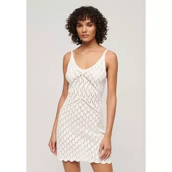 Платье Superdry Crochet Cami Sleeveless Short, бежевый