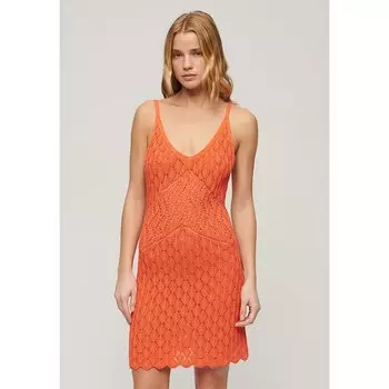 Платье Superdry Crochet Cami Sleeveless Short, оранжевый