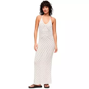 Платье Superdry Crochet Halter long, бежевый