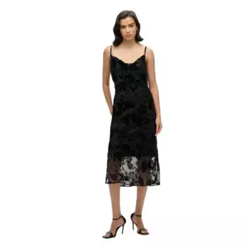 Платье Superdry Devore Cowl Slip sleeveless midi, черный