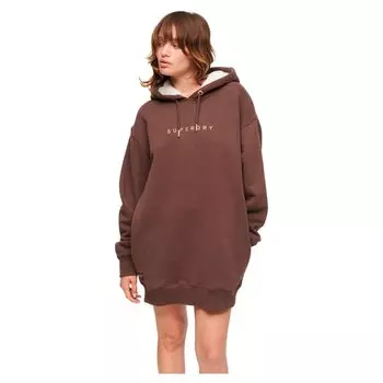 Платье Superdry Luxe Metallic Logo Hood, коричневый