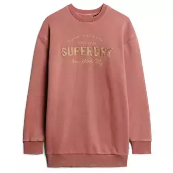 Платье Superdry Luxe Metallic Logo midi, розовый