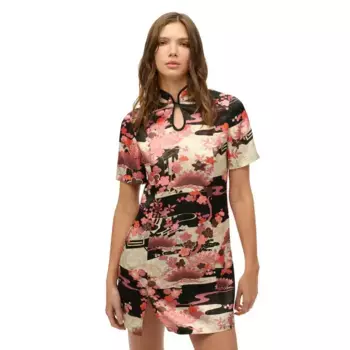 Платье Superdry Mandarin Jacquard short, разноцветный