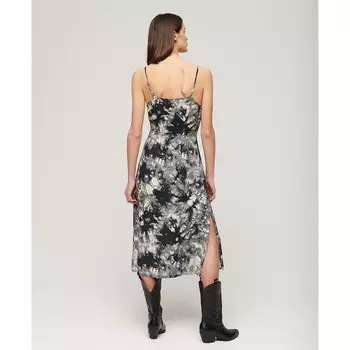 Платье Superdry Print Button Cami Midi, разноцветный