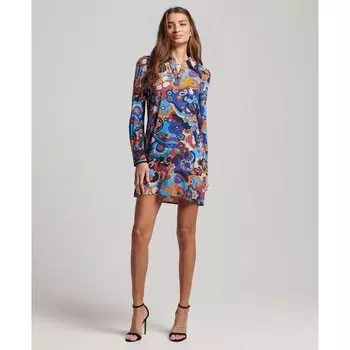 Платье Superdry Printed 60S Mini Short, разноцветный