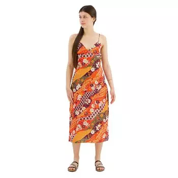 Платье Superdry Printed Slip Sleveless Long, оранжевый