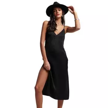 Платье Superdry Satin Cami Mini Sleeveless Inner, черный