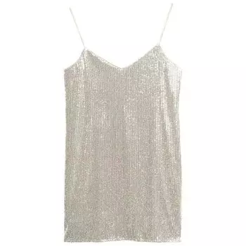 Платье Superdry Sequin Cami, серебряный