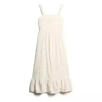 Платье Superdry Statement Tiered long, бежевый