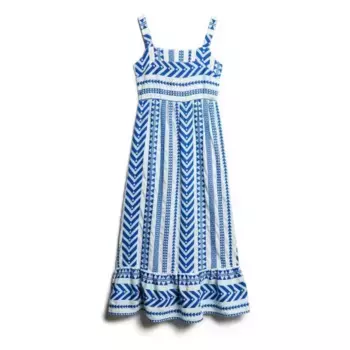 Платье Superdry Statement Tiered long, синий