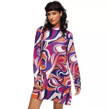 Платье Superdry Studios Mock Neck Mini, разноцветный