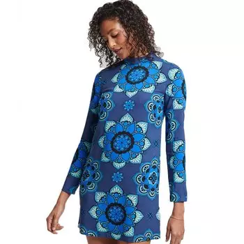 Платье Superdry Studios Mock Neck Mini, синий