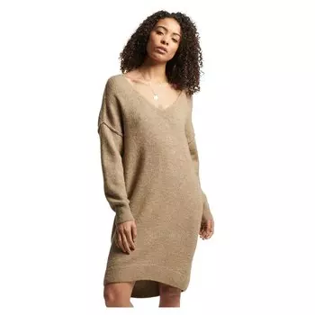 Платье Superdry Studios Slouch V Knit, коричневый