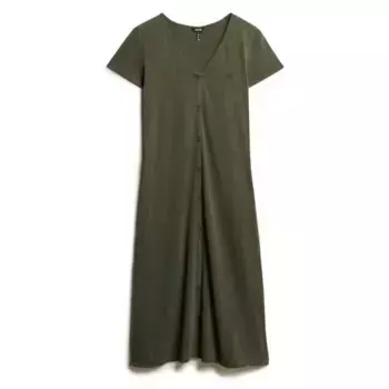 Платье Superdry Thru Jersey short sleeve midi, зеленый