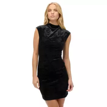 Платье Superdry Velvet Bodycon sleeveless short, черный
