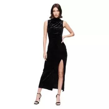Платье Superdry Velvet Maxi sleeveless midi, черный