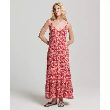 Платье Superdry Vintage Long Beach Cami, красный