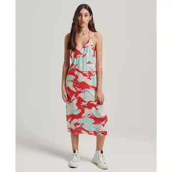 Платье Superdry Vintage Midi Halter Slip, красный