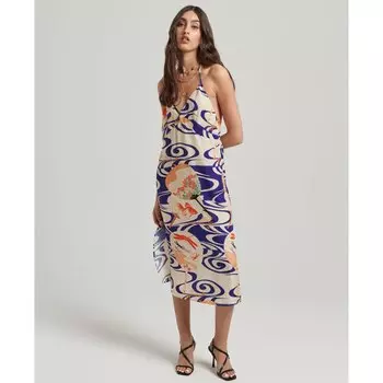 Платье Superdry Vintage Midi Halter Slip, белый