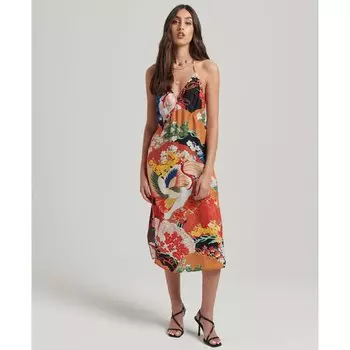 Платье Superdry Vintage Midi Halter Slip, Разноцветный