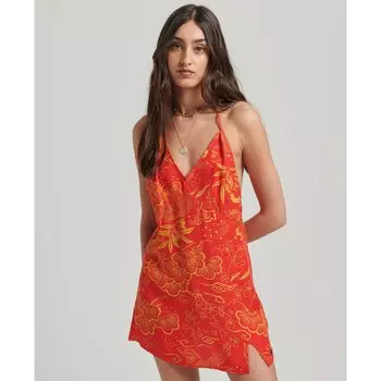 Платье Superdry Vintage Mini Slip Halter, красный