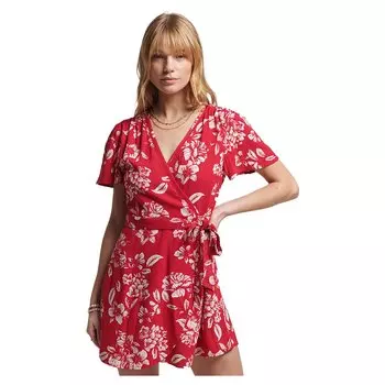 Платье Superdry Vintage Mini Wrap, красный