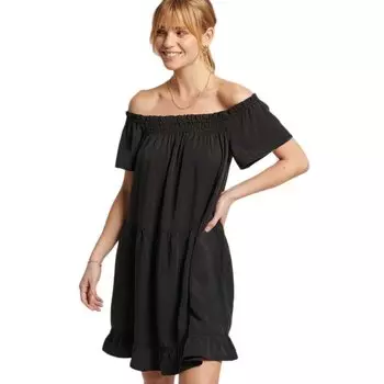 Платье Superdry Vintage Off Shoulder, черный