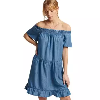 Платье Superdry Vintage Off Shoulder, синий