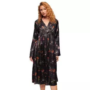 Платье Superdry W8011795A long sleeve midi, черный