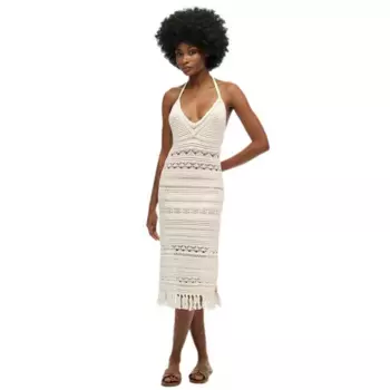 Платье Superdry W8011856A Crochet sleeveless short, бежевый
