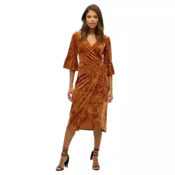 Платье Superdry W8011965A short sleeve midi, коричневый
