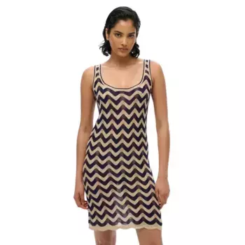 Платье Superdry Zigzag short, коричневый