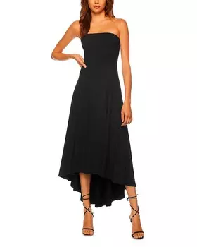 Платье Susana Monaco без бретелек с высоким и низким вырезом, черный