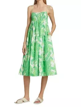 Платье Swf миди из листа, зеленый