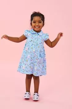 Платье Свинка Пеппа с пуговицами и карманом-аппликацией Jojo Maman Bb, синий