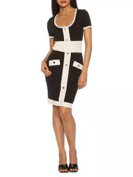 Платье-свитер Alexia Admor с цветными блоками serenity, черный