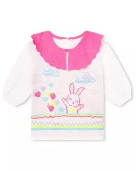 Платье-свитер Billieblush Bunny, белый