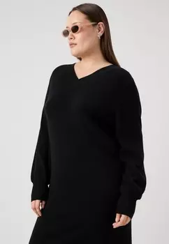 Платье-свитер CARKATIA V NECK ONLY Carmakoma, черный