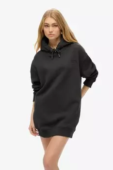 Платье свитер Essential с капюшоном Superdry, черный