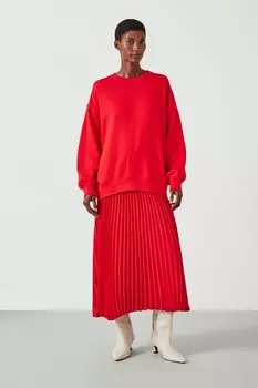 Платье свитер Gabriela с плиссированной юбкой Hush, красный