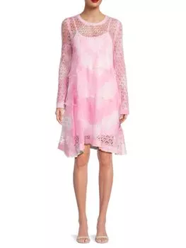 Платье-свитер из смеси мохера Tie Dye Redvalentino, цвет Rose White