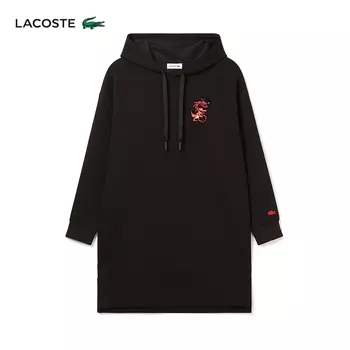 Платье-свитер Lacoste с капюшоном, красный
